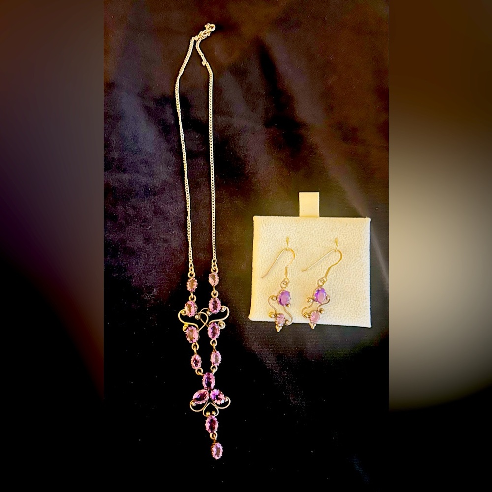 Amethyst & Sterling necklace & Earrings set